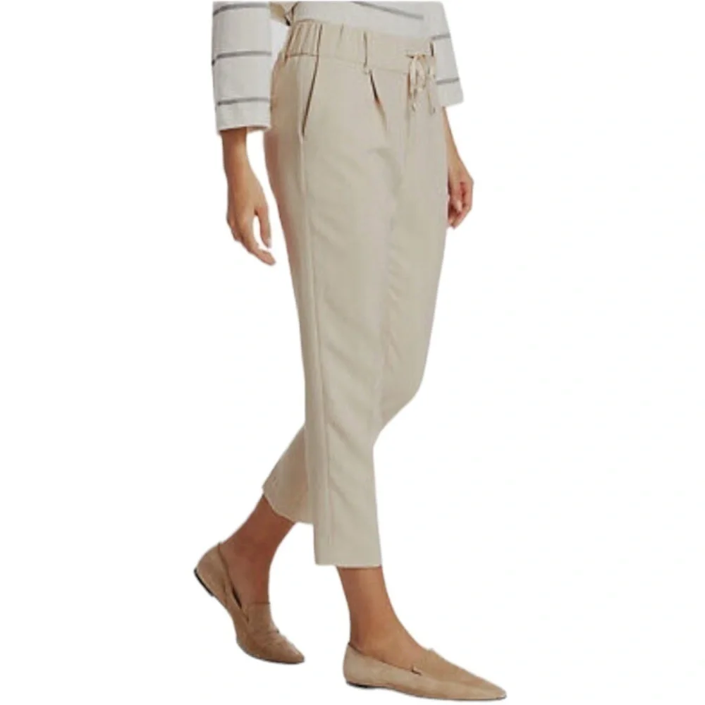 NWT ATM Anthony Thomas Melillo Crop Pull On Pants Beige Small